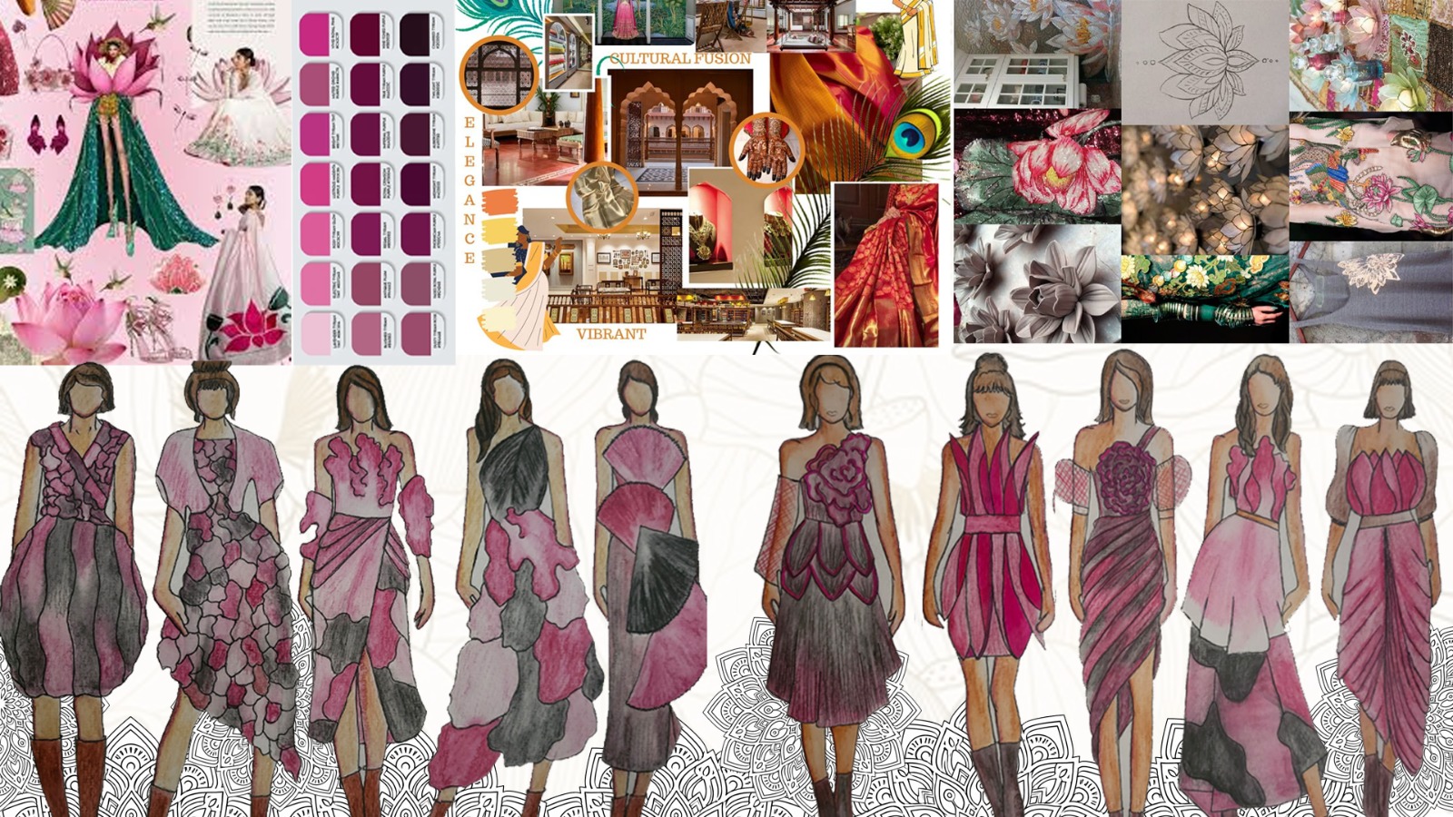 Fashion illustration presentation board â€” Cultural Fusion